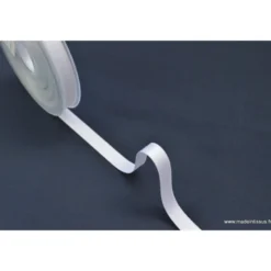 Ruban SATIN double face BLANC , 10 mm