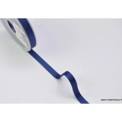 Ruban SATIN double face BLEU MARINE , 10 mm, .