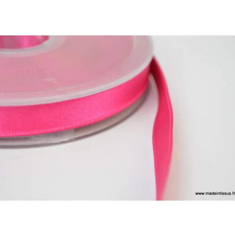 Ruban SATIN double face FUCHSIA , 10 mm