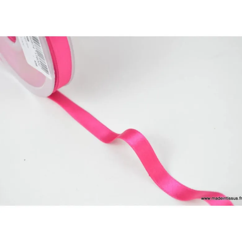 Ruban SATIN double face FUCHSIA , 10 mm