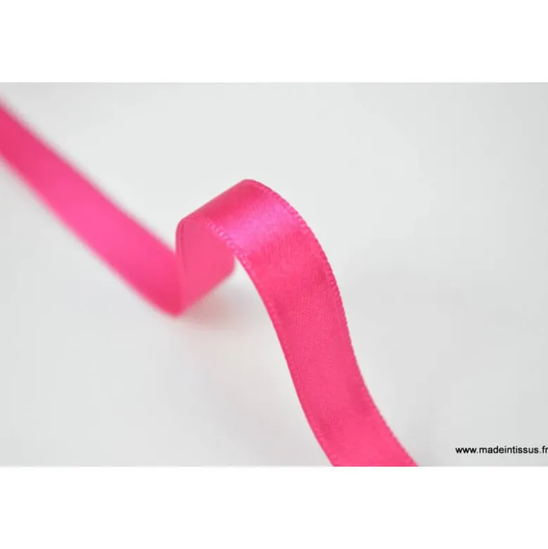 Ruban SATIN double face FUCHSIA , 10 mm