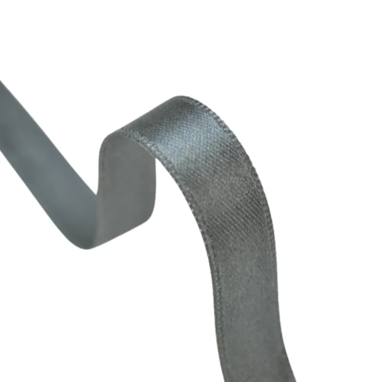 Ruban SATIN double face GRIS ANTHRACITE , 10 mm