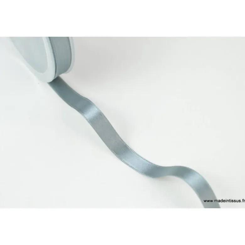 Ruban SATIN double face GRIS , 10 mm, .