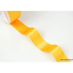 Ruban SATIN double face JAUNE , 25 mm, .