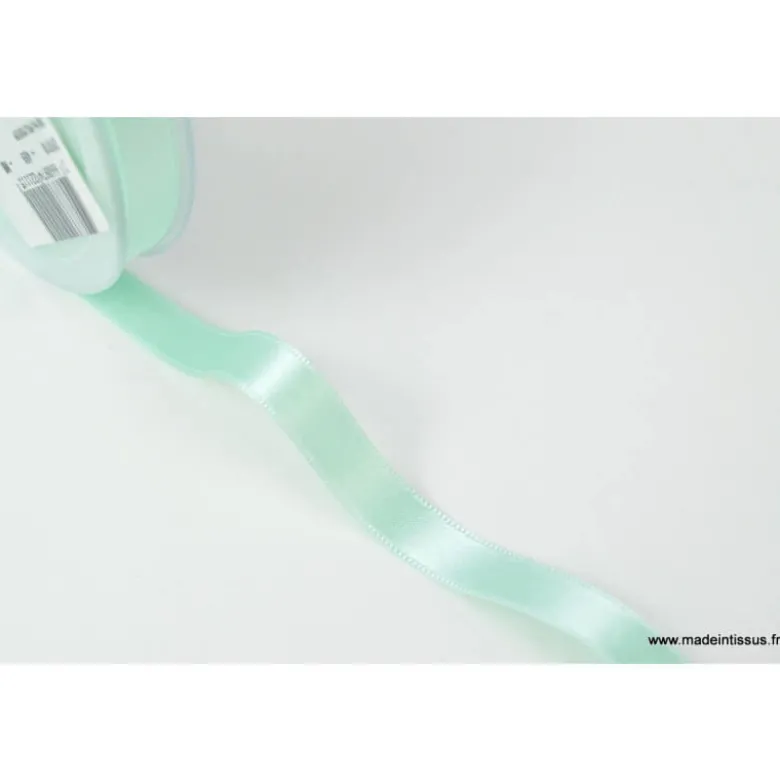 Ruban SATIN double face MENTHE, 10 mm, .