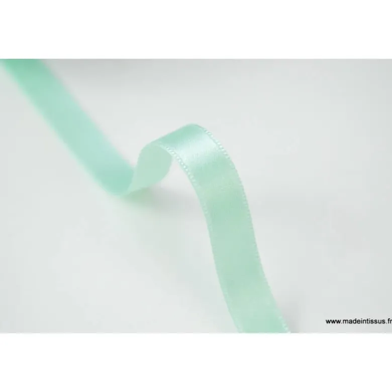 Ruban SATIN double face MENTHE, 10 mm, .