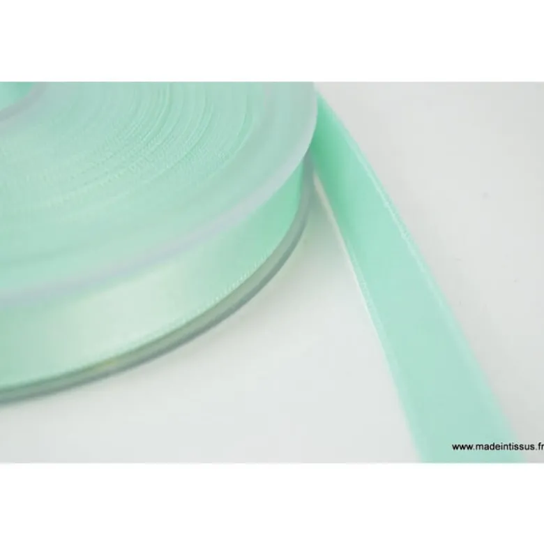Ruban SATIN double face MENTHE, 10 mm, .