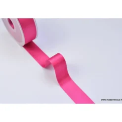 Ruban SATIN double face ROSE FUCHSIA, 25 mm, .