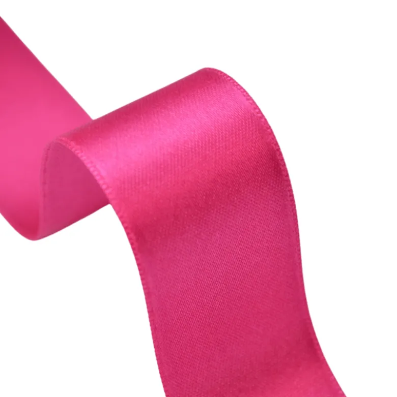 Ruban SATIN double face ROSE FUCHSIA, 25 mm, .