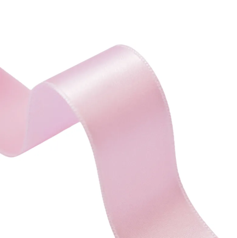 Ruban SATIN double face ROSE POUDRE , 25 mm, .