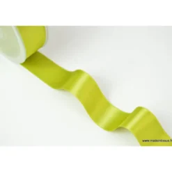 Ruban SATIN double face VERT , 25 mm, .