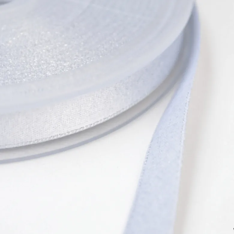 Ruban SATIN LUREX ARGENT - TRAME BLANC, 10 mm