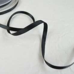 Ruban satin Noir - 6 mm