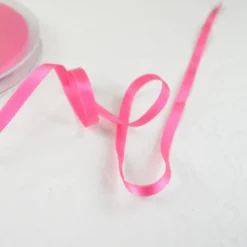 Ruban satin rose bonbon - 6 mm