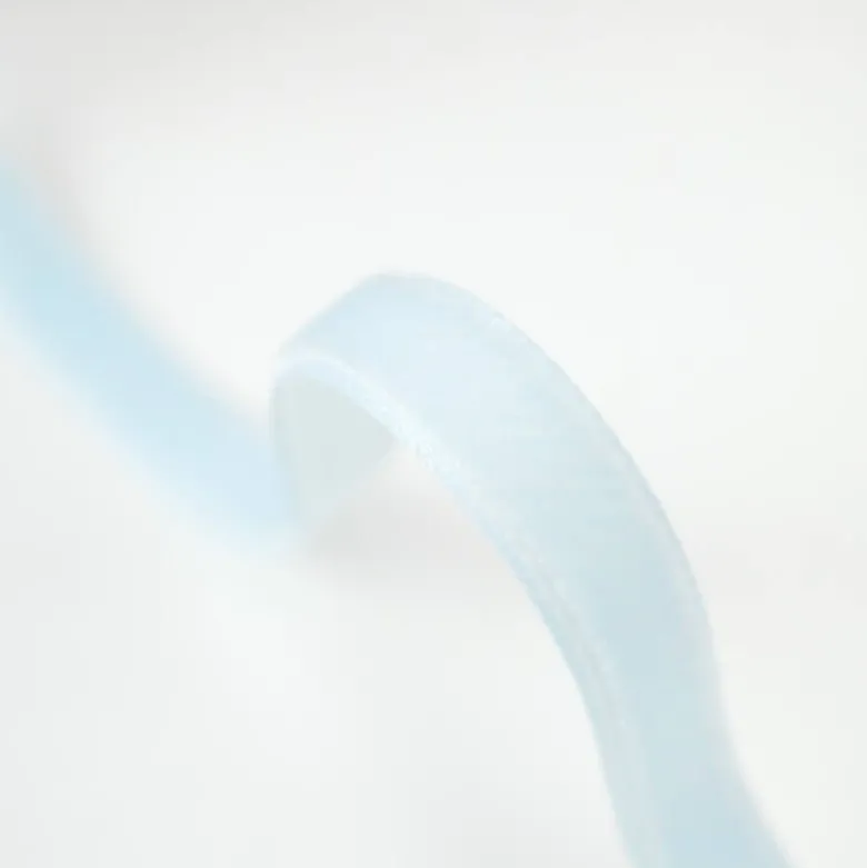 Ruban velours BLEU CIEL, 9mm, .