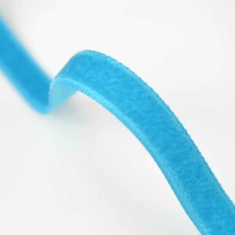 Ruban velours BLEU, 9mm, .