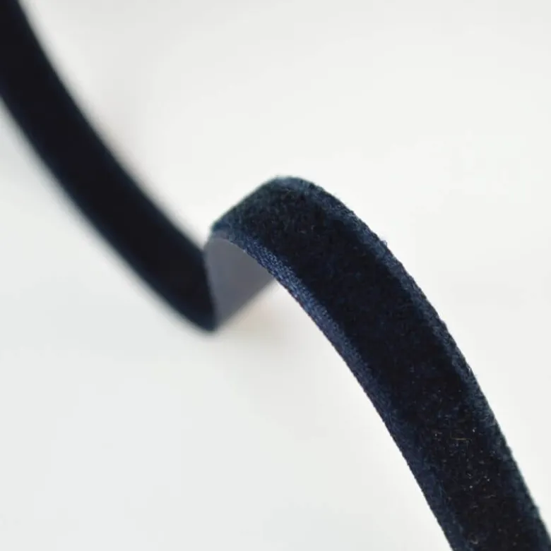 Ruban velours MARINE, 9mm, .
