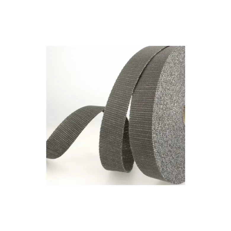 Sangle Lurex Gris anthracite et argent 30mm pour sac