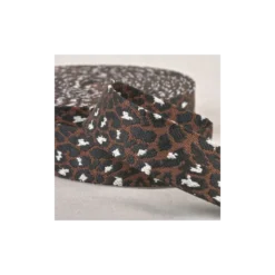 Sangle motif léopard marron café - 38mm