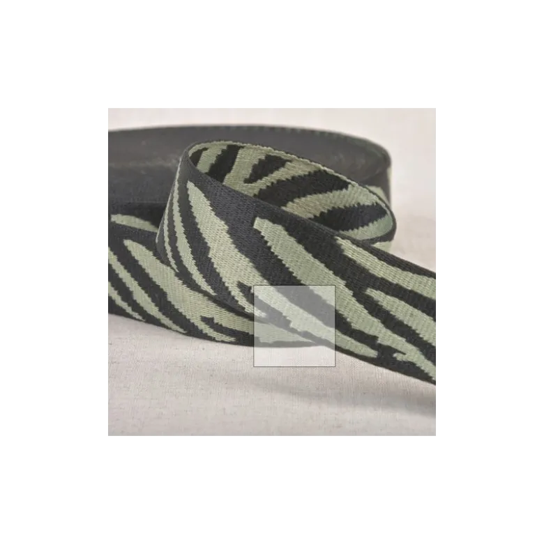 Sangle motif savane vert amande - 38mm