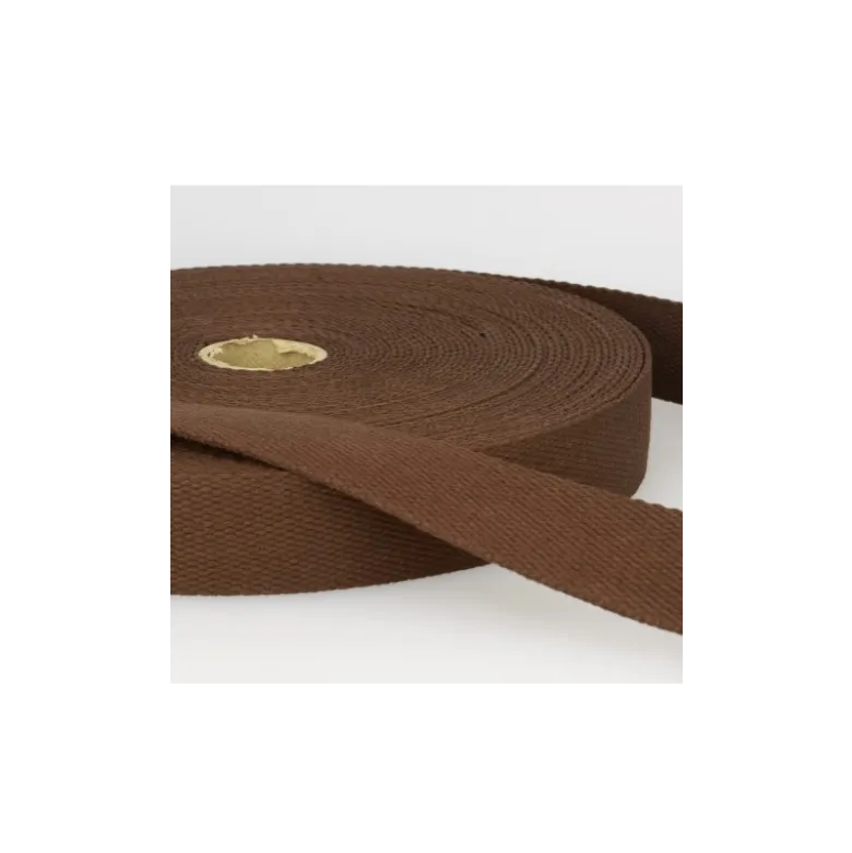 Sangle renforcée en coton pour sac coloris marron foncé
