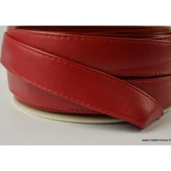 Sangle simili cuir pour la maroquinerie 25mm ROUGE