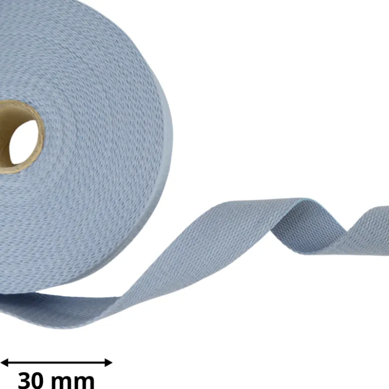 Sangle souple 30mm en coton - Bleu jean