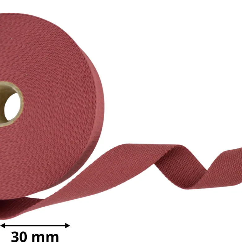 Sangle souple 30mm en coton - Bordeaux
