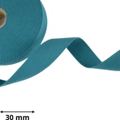 Sangle souple 30mm en coton - Canard - Pétrole