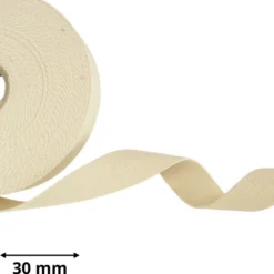 Sangle souple 30mm en coton - Ecru