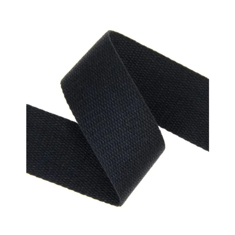 Sangle souple 38mm en coton - Noir