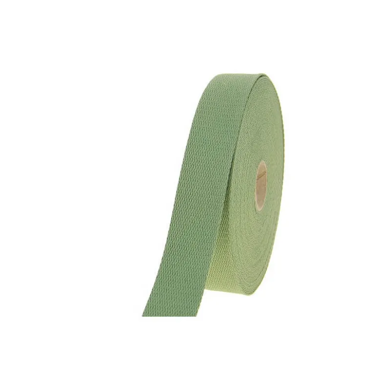 Sangle souple 30mm en coton pour sac coloris vert tilleul