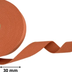 Sangle souple 30mm en coton - Terracotta