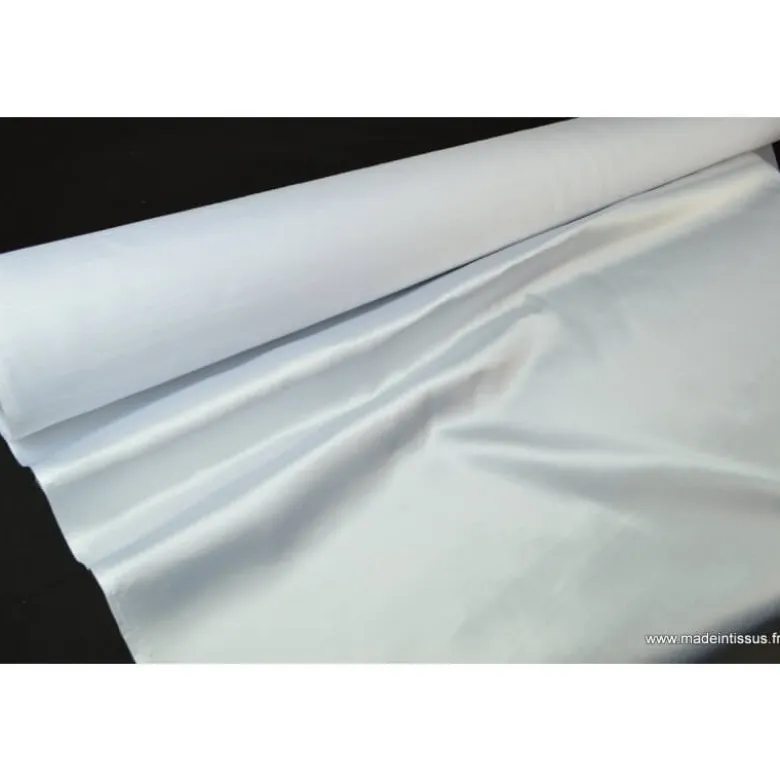 Satin doupion duchesse polyester blanc .