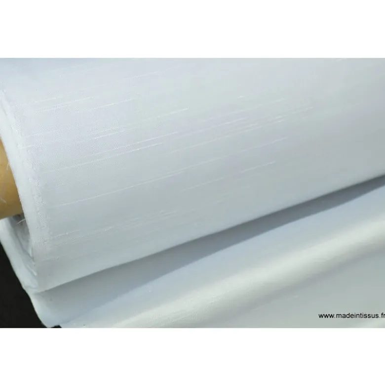 Satin doupion duchesse polyester blanc .