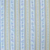 Seersucker motif fleurs et rayures beige et bleu