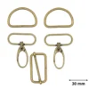 Set d'accessoires pour sac - 30mm - Doré