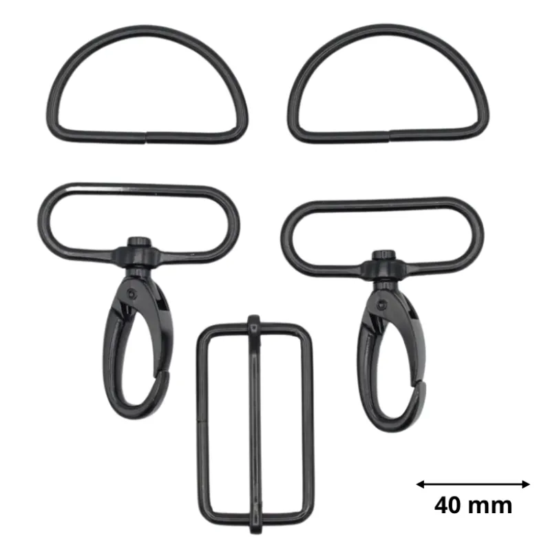 Set d'accessoires pour sac - 40mm - Noir