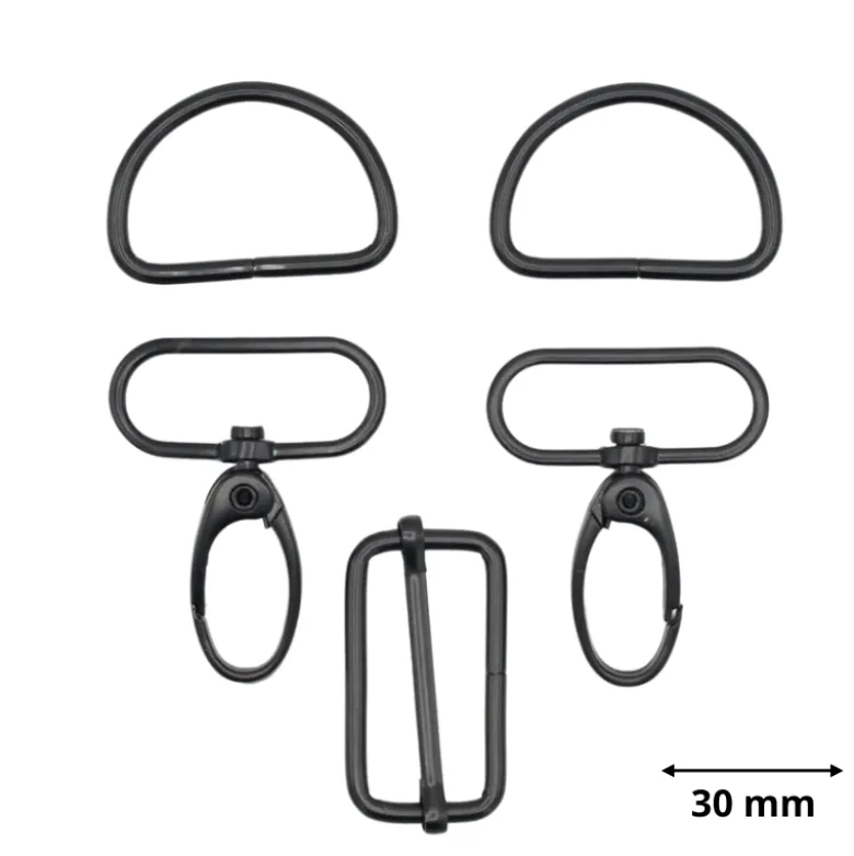 Set d'accessoires pour sac - 30mm - Noir