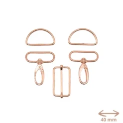 Set d'accessoires pour sac - 40mm - Rose doré