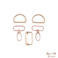 Set d'accessoires pour sac - 30mm - Rose doré