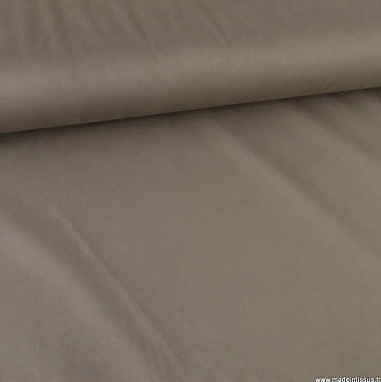 Suédine aspect daim - Gris Taupe - OEKO TEX