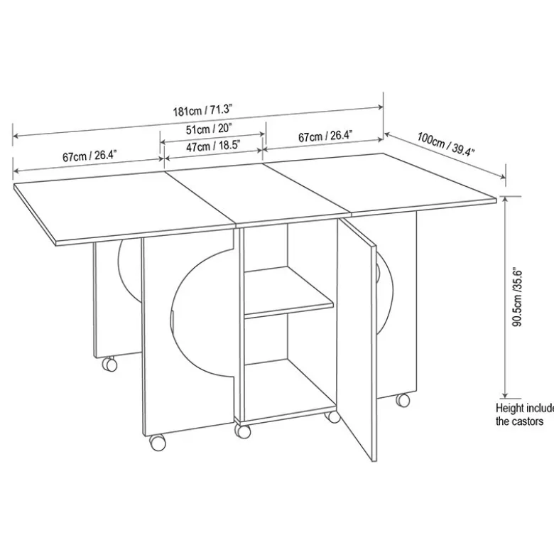Table Meuble de couture compact pliante MK2