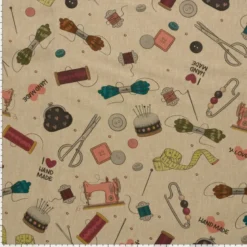 Tissu Aspect Lin – Motif Couture & Mercerie Vintage