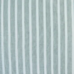 Tissu aspect Lin à rayures - Sauge et blanc