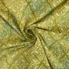 Tissu Batik fond motif rosaces fond vert