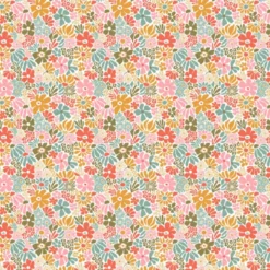 Tissu Begonia en coton motif fleurs fond blanc - OEKO TEX