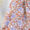 Tissu Block print Indien Churu – Motif fleurs fond terracotta
