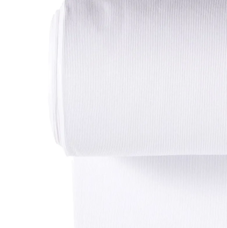 Tissu Bord-côte côtelé - Blanc