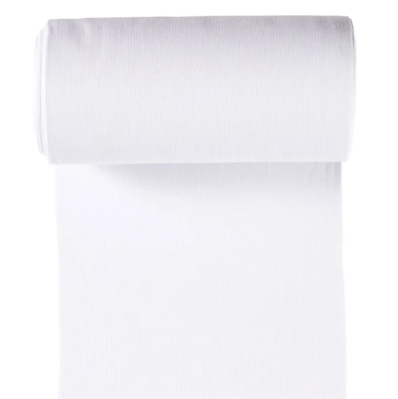 Tissu Bord-côte côtelé - Blanc